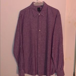 Saks Fifth Ave Slim Fit Mens Button Up Sz Large